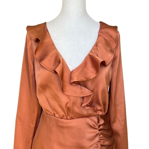 Majorelle x Revolve - Nelly Mini Dress in Terracotta Brown Sz S - Picture 5 of 10